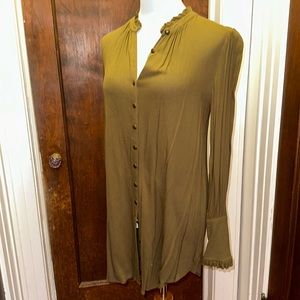 Free people dress or blouse olive size S/P